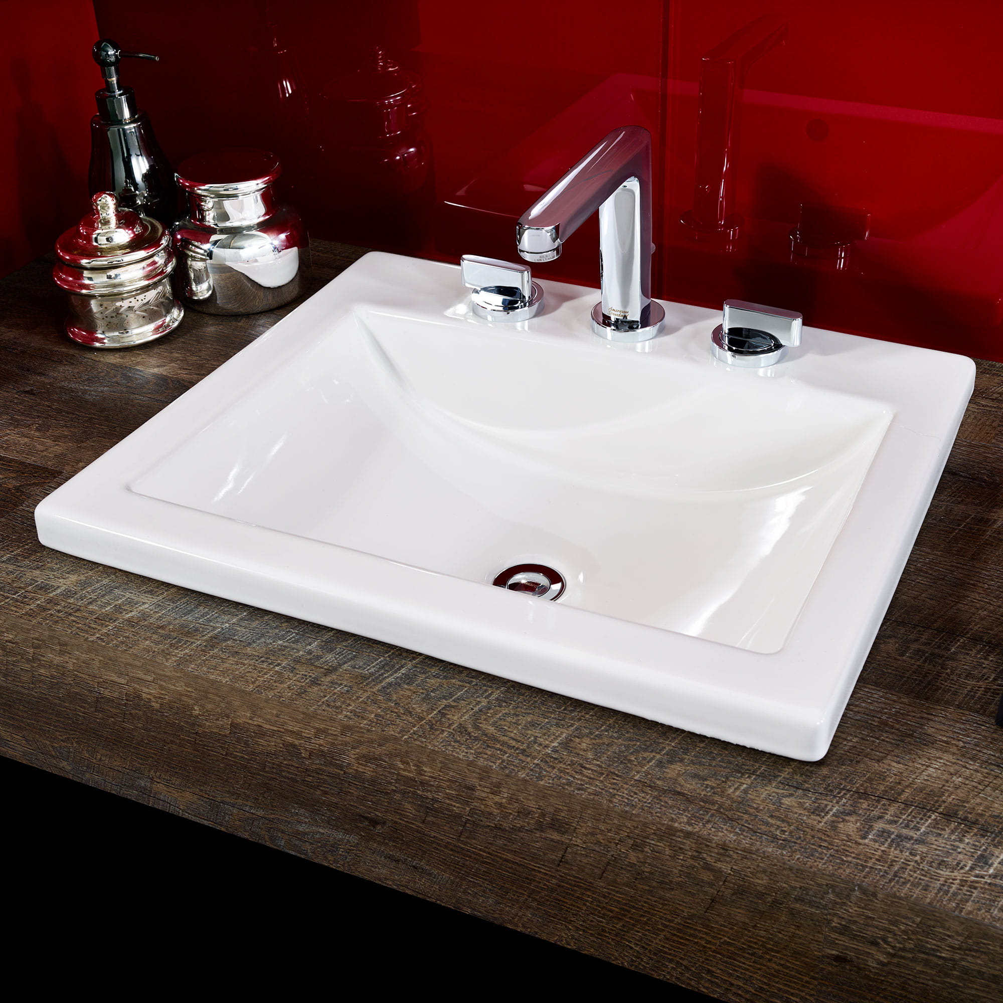 Studio Drop In Sink With 8 Inch Widespread WHITE